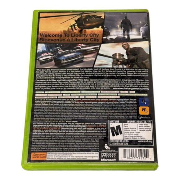 Grand Theft Auto IV Xbox 360 Video Game Complete Case & Disc Rockstar Mature GTA - Picture 10 of 10